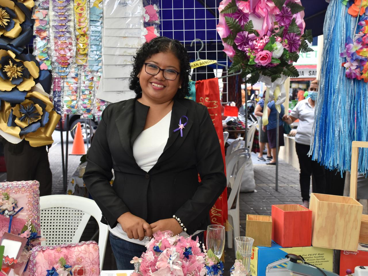 Lissette Quinteros, participante del proyecto de capital semilla para emprendedoras coordinado conjuntamente por Spotlight con FUNDEMUSA.
