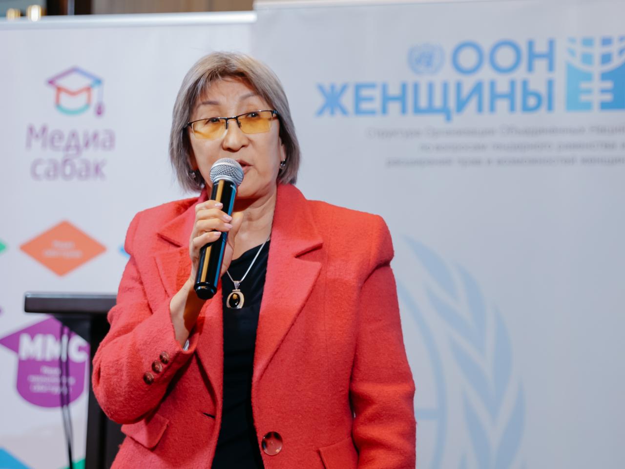Work of Altyn Asanova recognizes the primary role gender-sensitive journalism. Photo: UN Women Kyrgyzstan