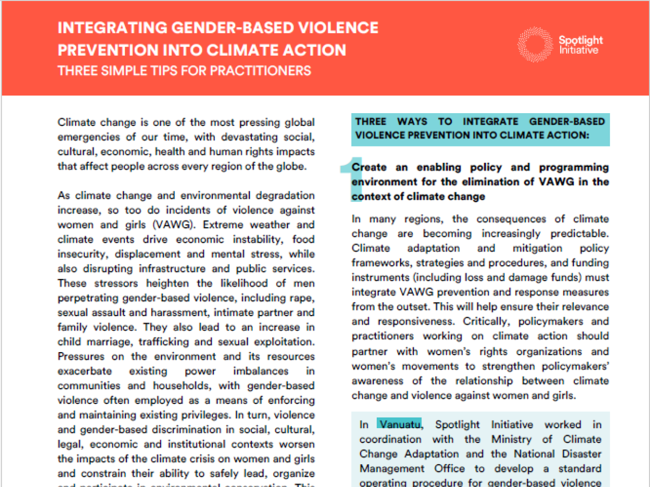 GBV and climate action brief