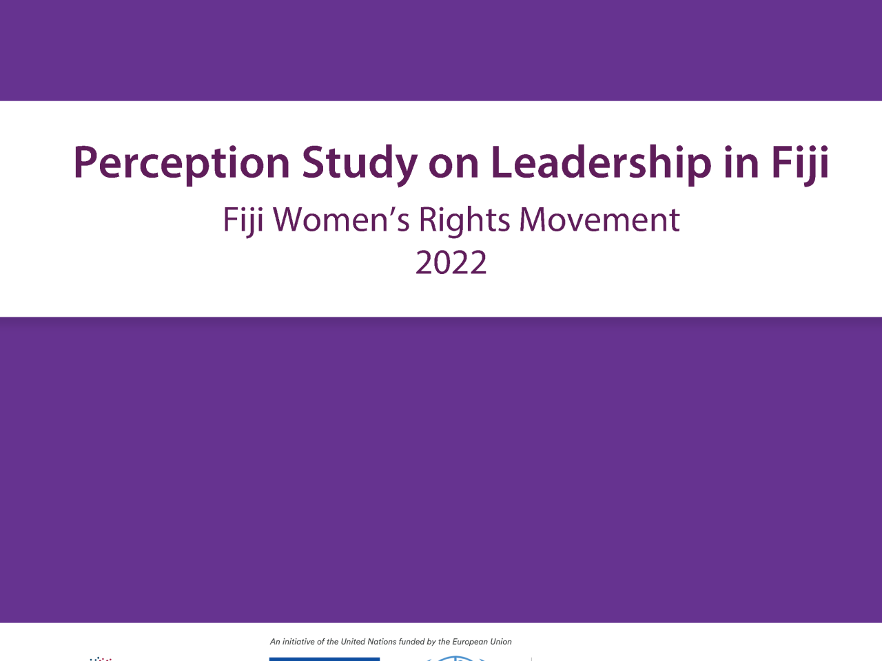 Cover of the publication with the logos of FWRM, UN Women and Spotlight Imitative