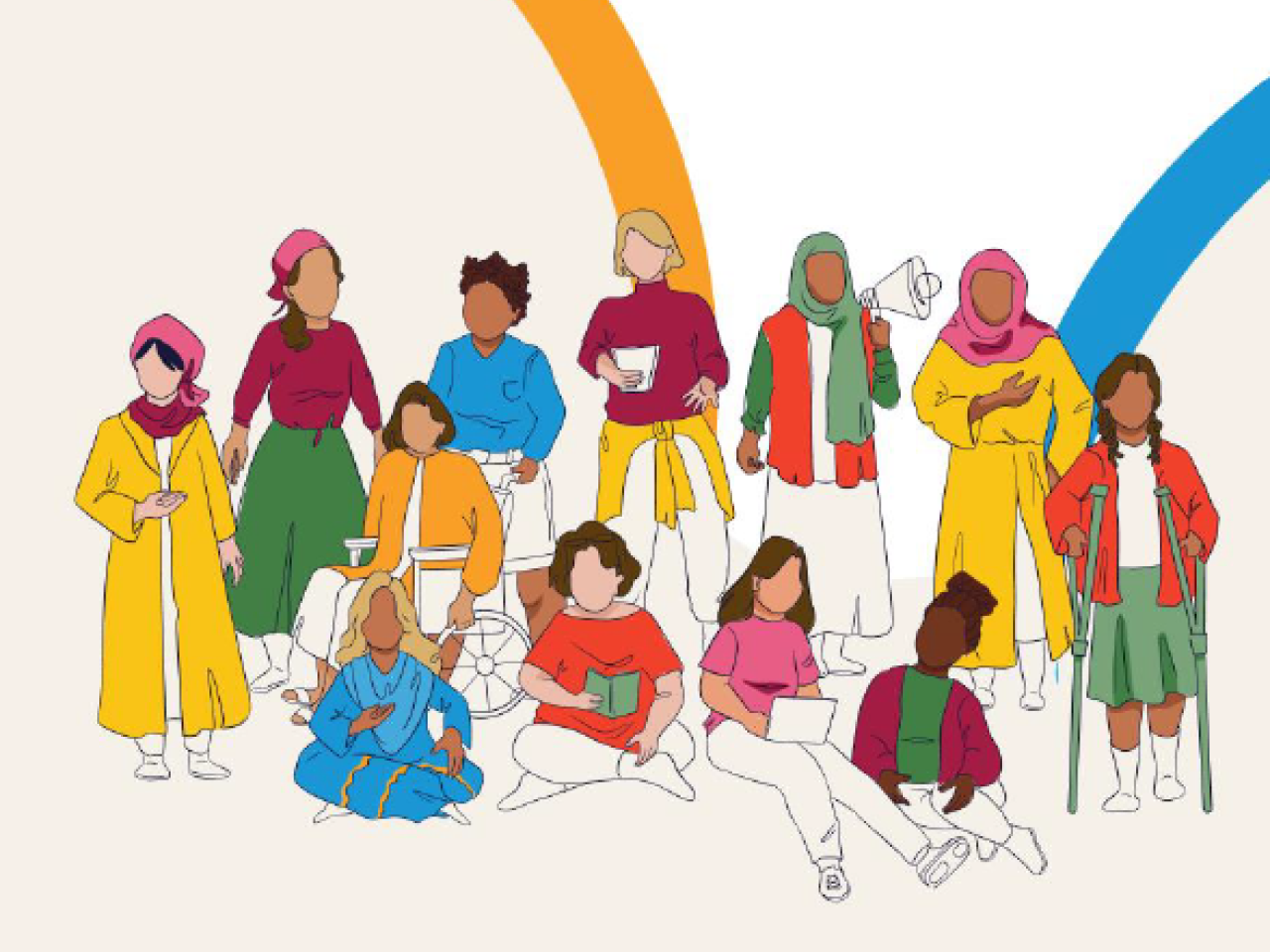 An illustration of diverse women above the report title