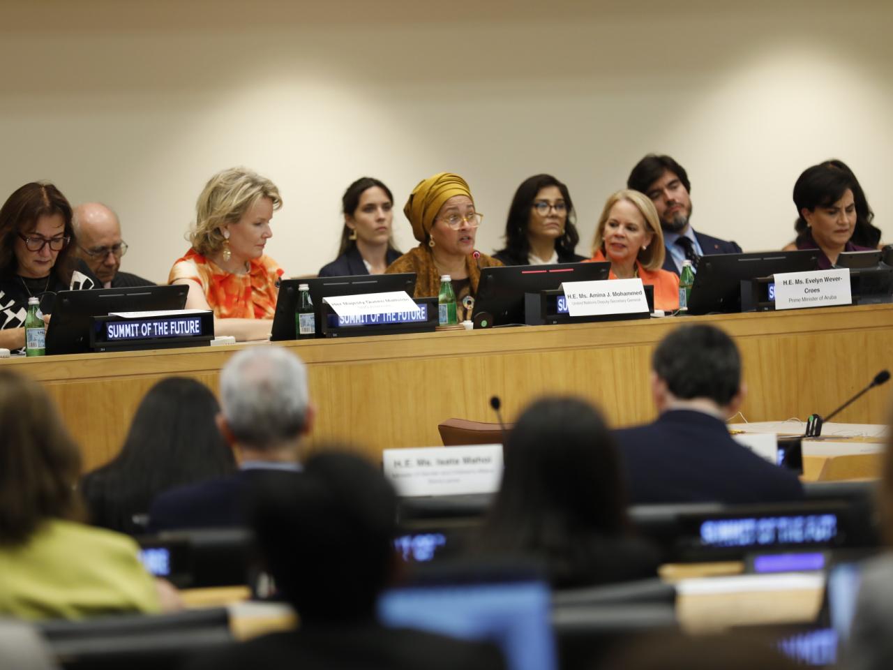 Panel of women look at audience