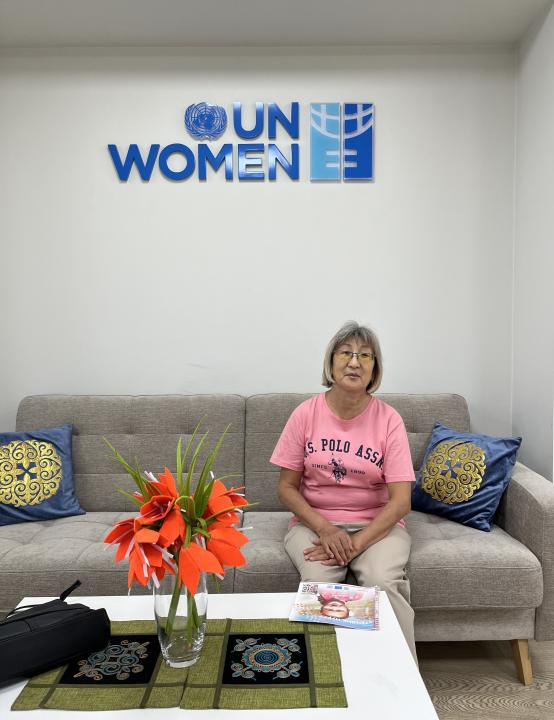 Ms. Asanova's project acknowledges the importance of building a more gender-equal society. Photo: UN Women Kyrgyzstan