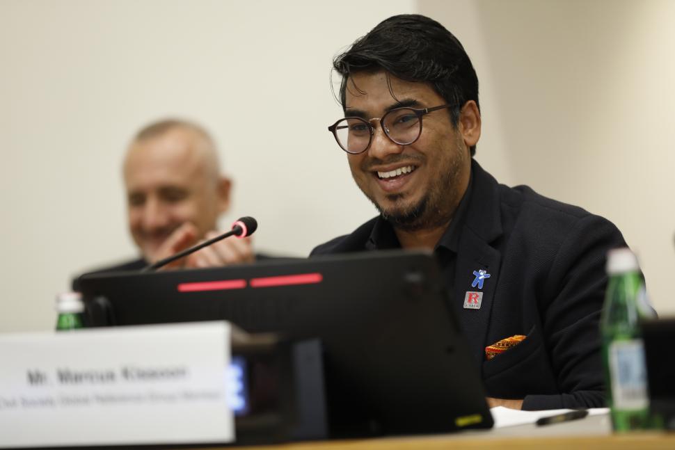 A man at a lectern