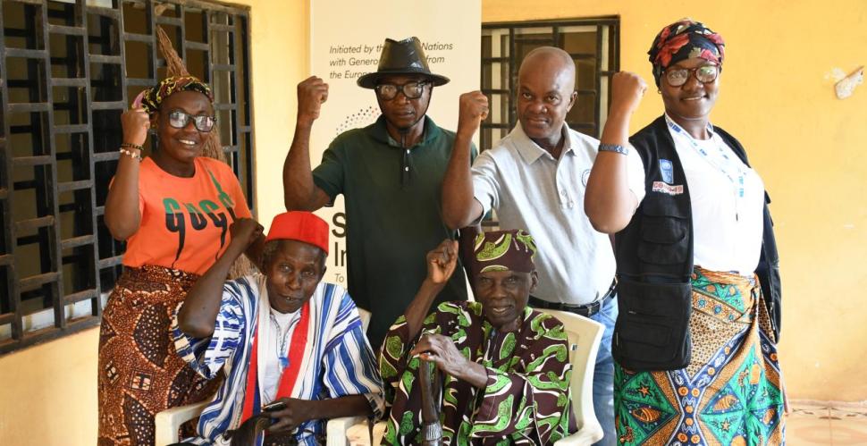 Chief Wilfred Garh and the National Traditional Council of Chiefs and Elders of Liberia. Photo: UNRCO/Derick Snyder