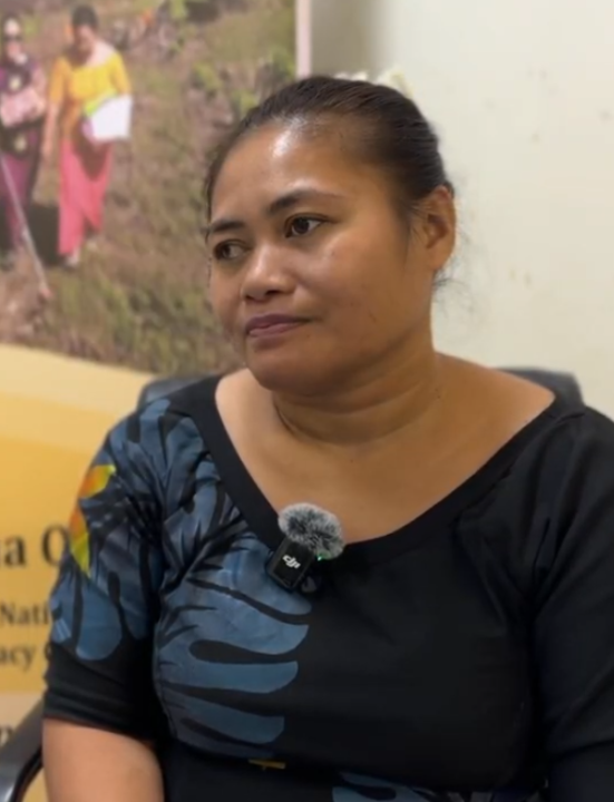 Suria Tapala, Vice President for the NOLA Women's Committee seated in an office