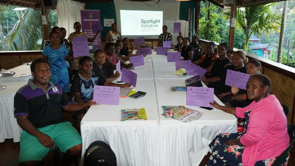 Participants attending a capacity-building workshop on gender-responsive budgeting © Family Support Centre, Solomon Islands