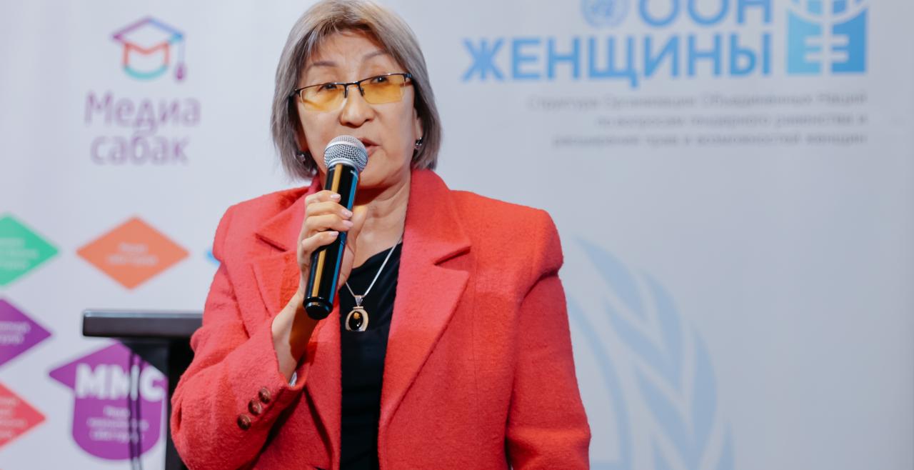 Work of Altyn Asanova recognizes the primary role gender-sensitive journalism. Photo: UN Women Kyrgyzstan