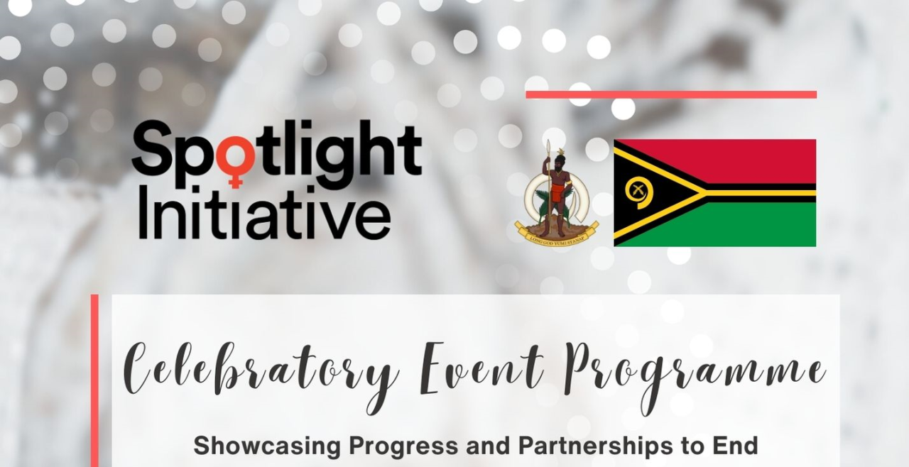 The image include the logos of Vanuatu flag and coat of arms and the programme of the event.