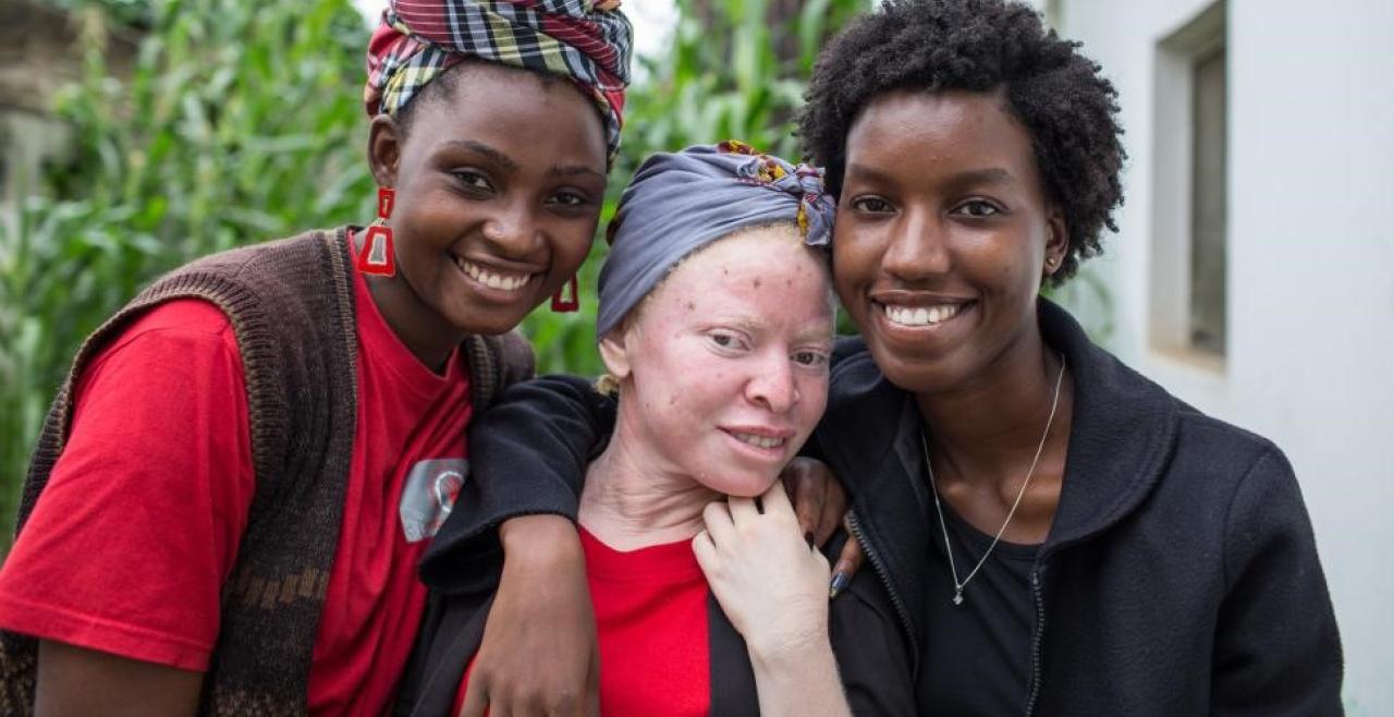 three women smiling
