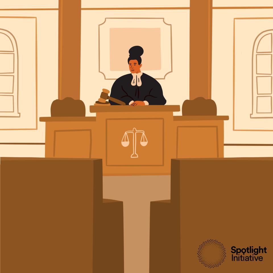 A female judge in court